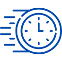 Fast response time icon representing quick turnaround on roofing projects at Genesee Valley Roofing